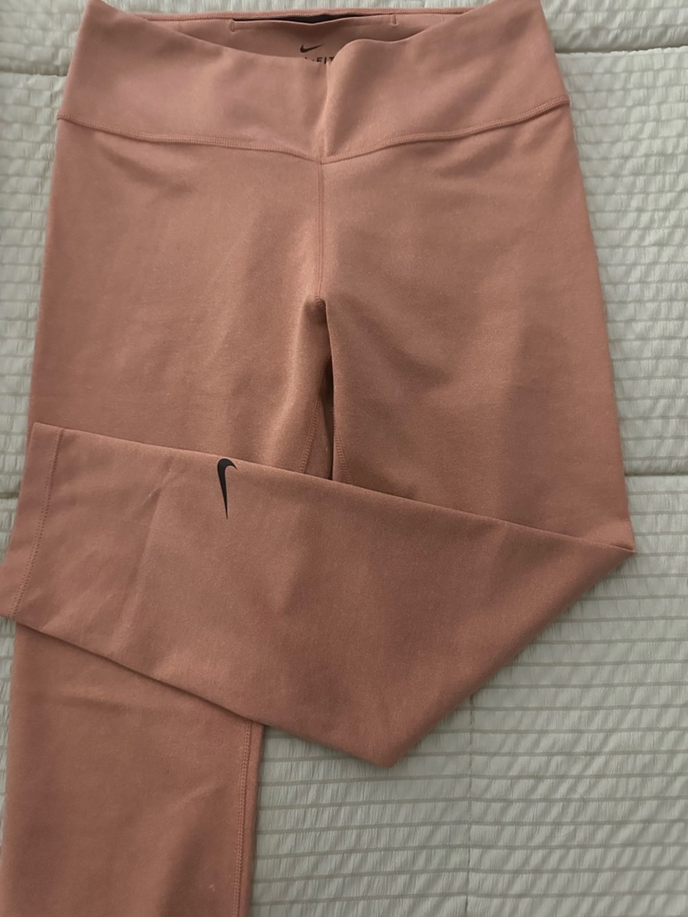 Nike Dri-FIT Mauve Sports Leggings with Black Swoosh